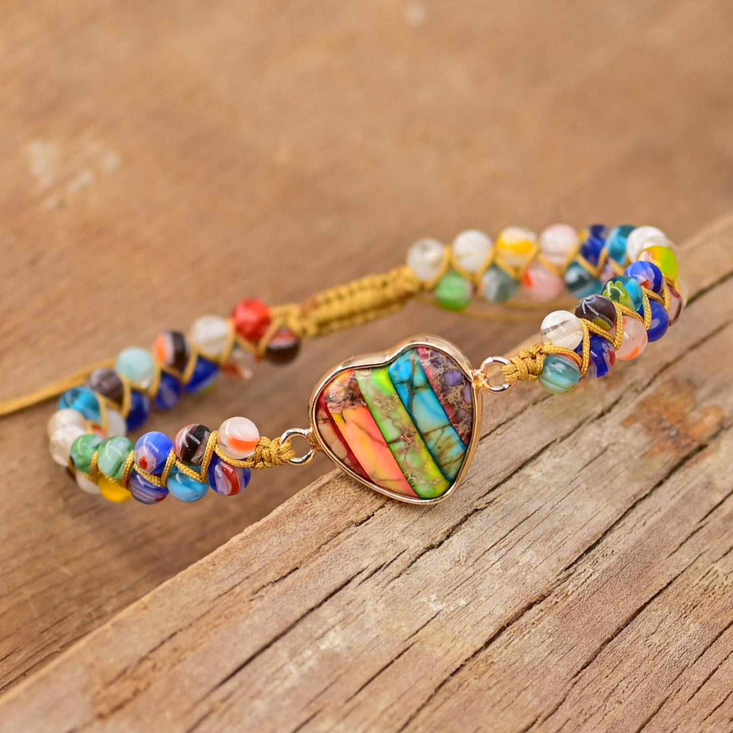 Jaspis Chakra Herz Armband