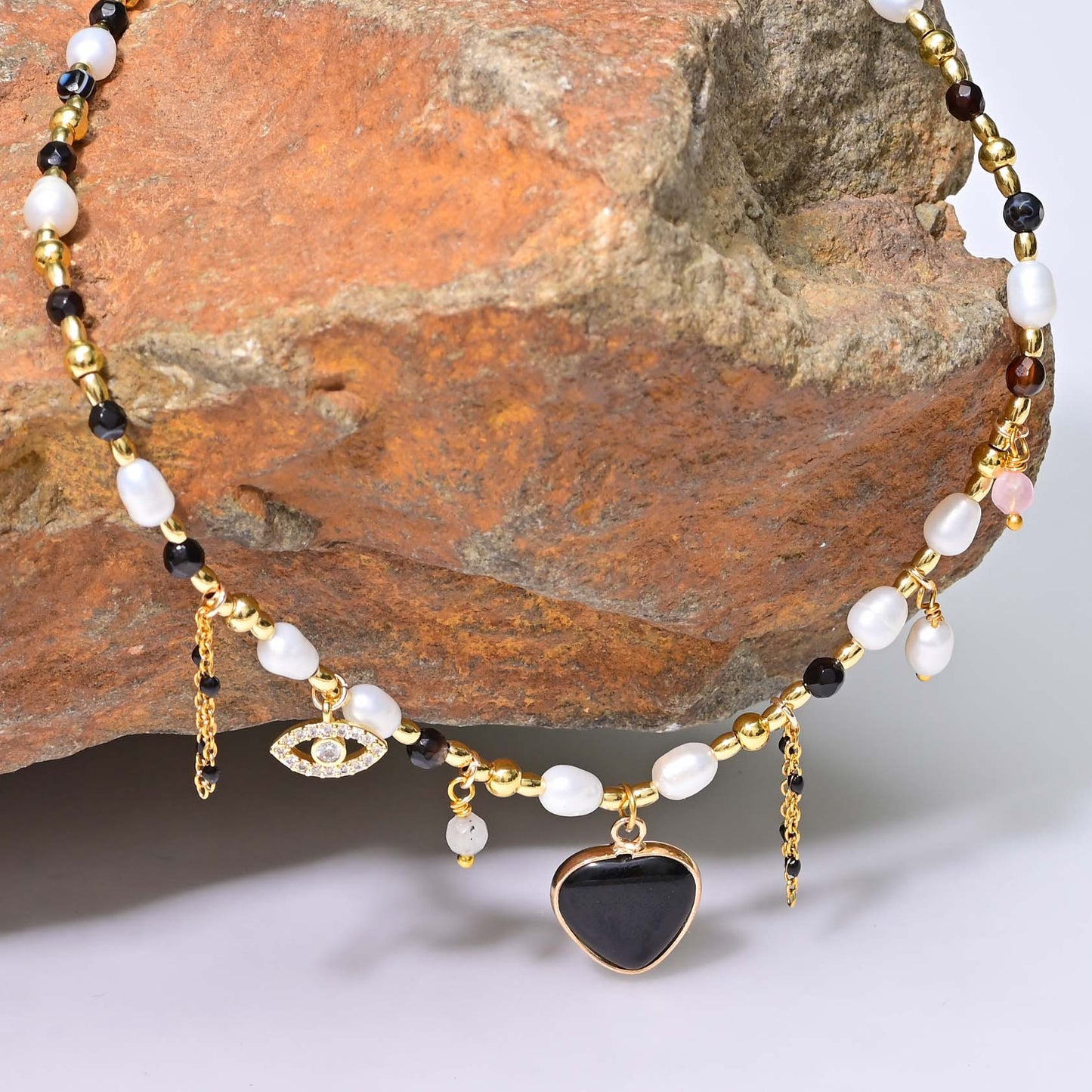 Onyx & Perlenkette