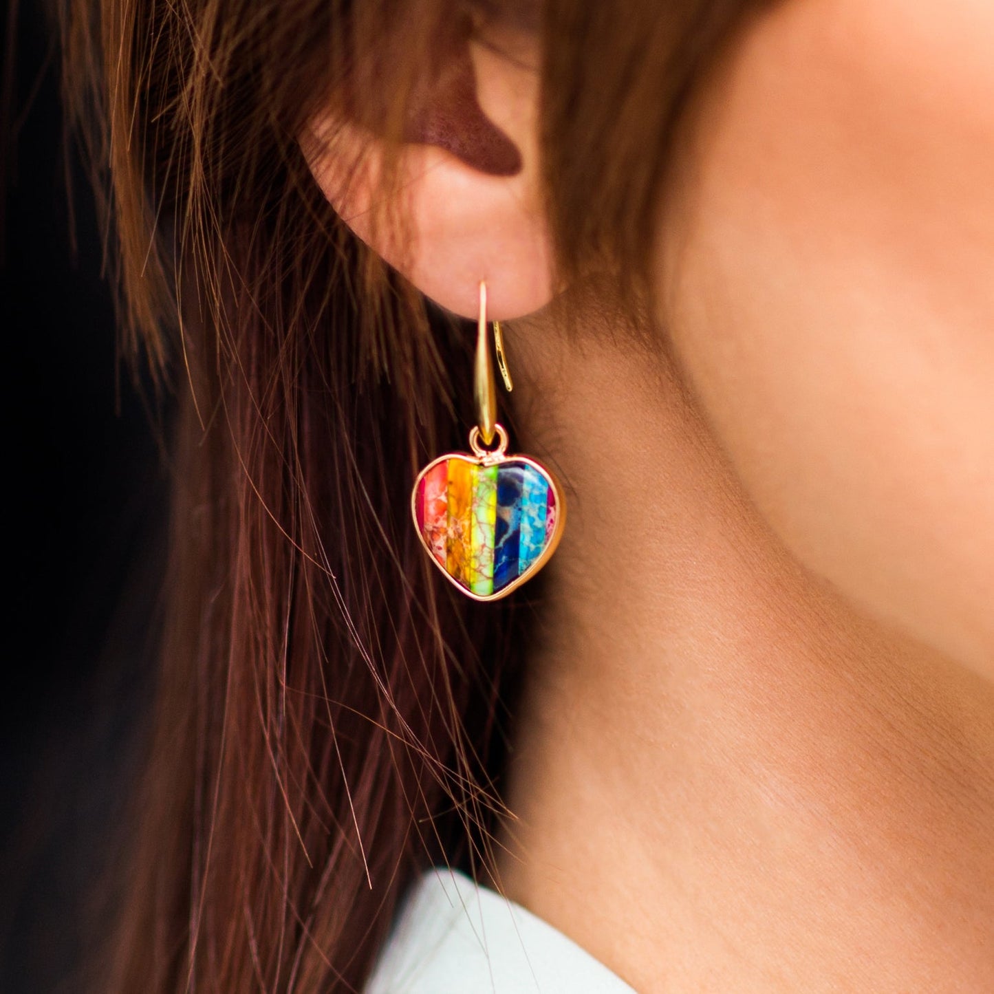 Imperial Jaspis Regenbogen Ohrringe