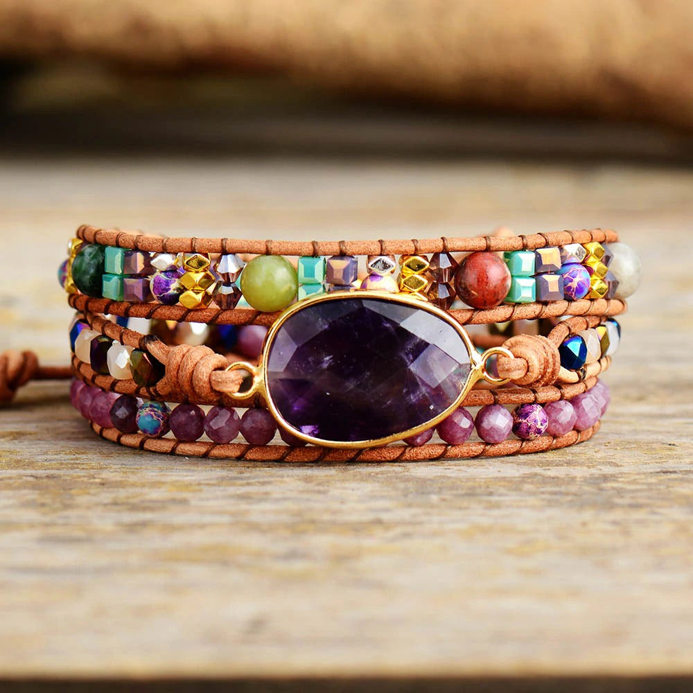 Amethyst & Lepidolith Armband