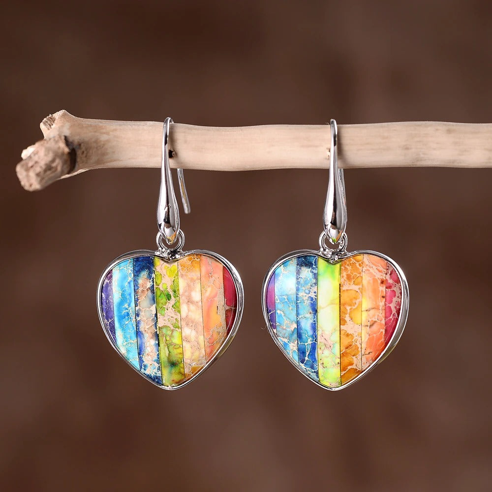 Imperial Jaspis Regenbogen Ohrringe