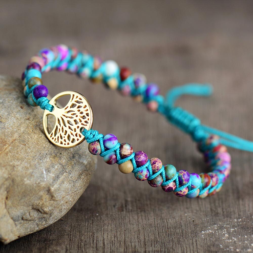 Jaspis-Lebensbaum-Armband