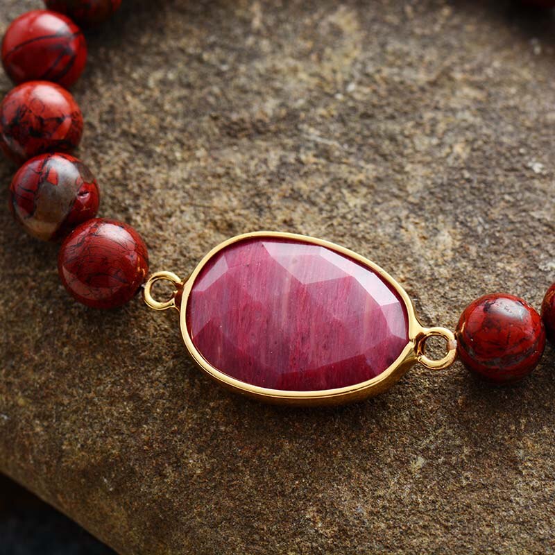 Armband mit roten Jaspisperlen