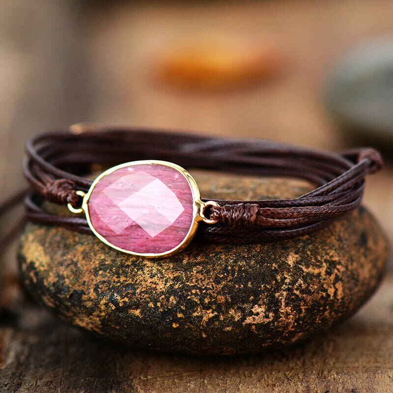 Rhodonit Wickelarmband