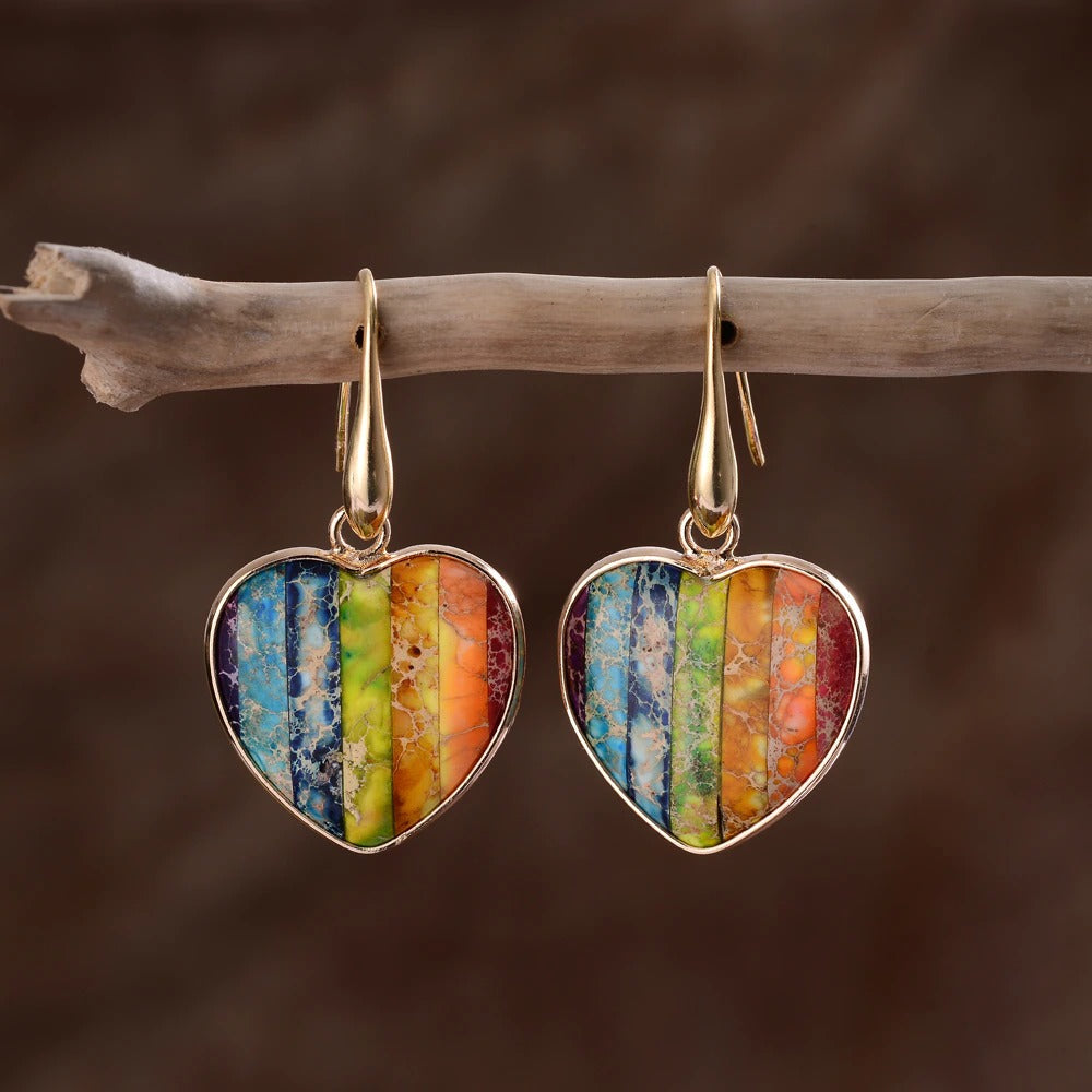 Imperial Jaspis Regenbogen Ohrringe