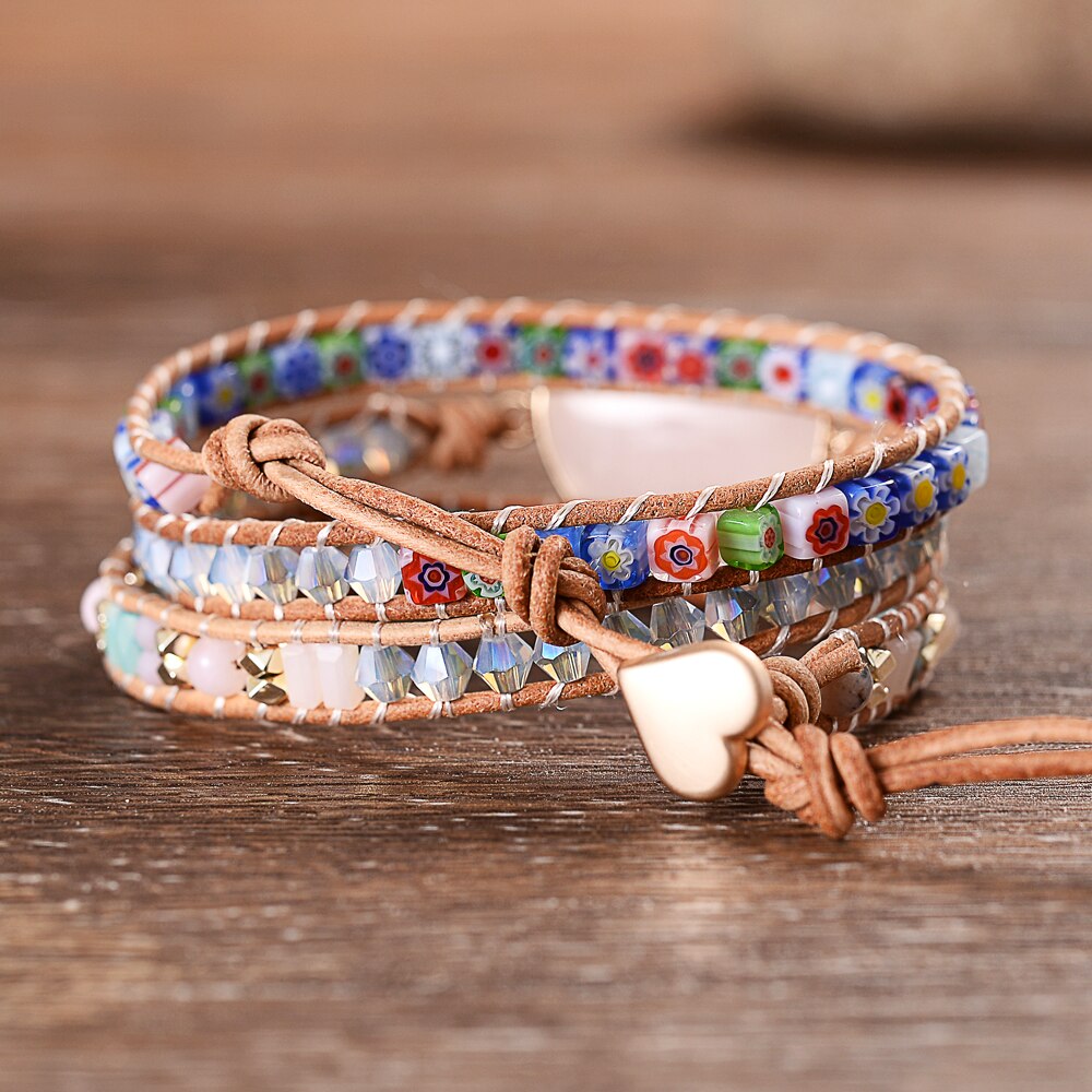 Rosenquarz Love Wickelarmband