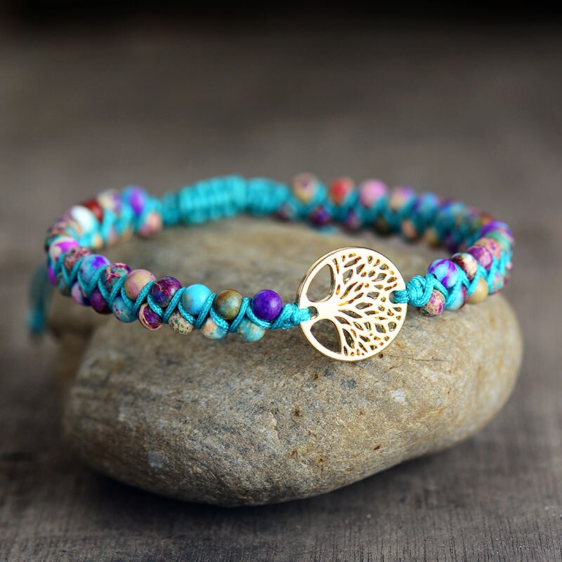 Jaspis-Lebensbaum-Armband
