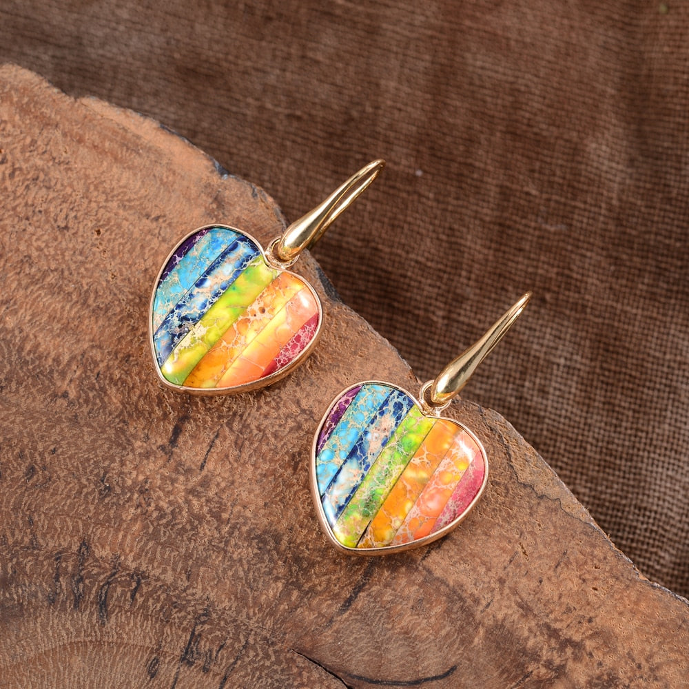 Imperial Jaspis Regenbogen Ohrringe
