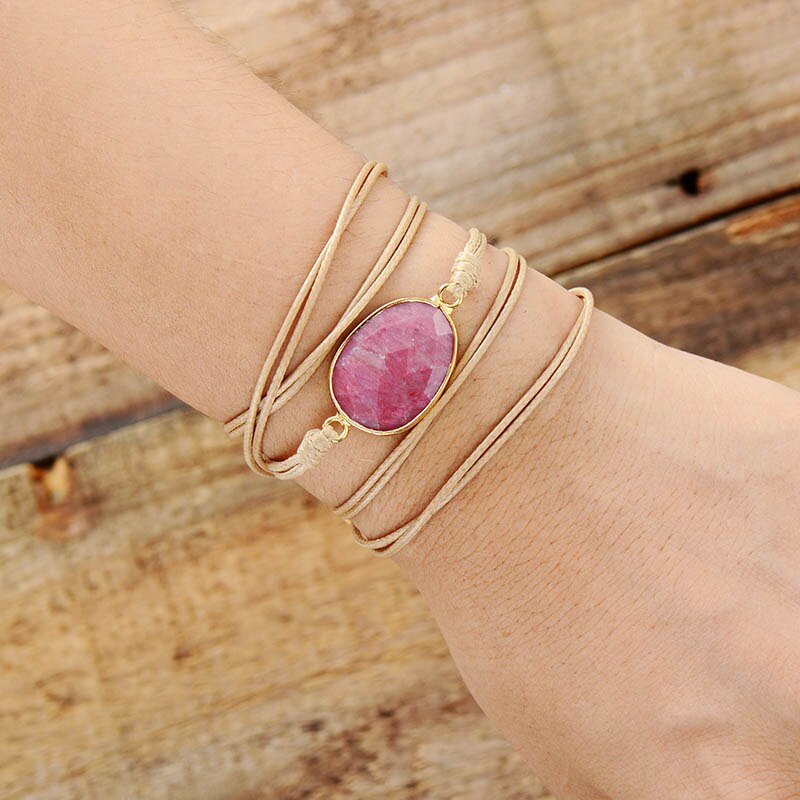 Rhodonit Wickelarmband
