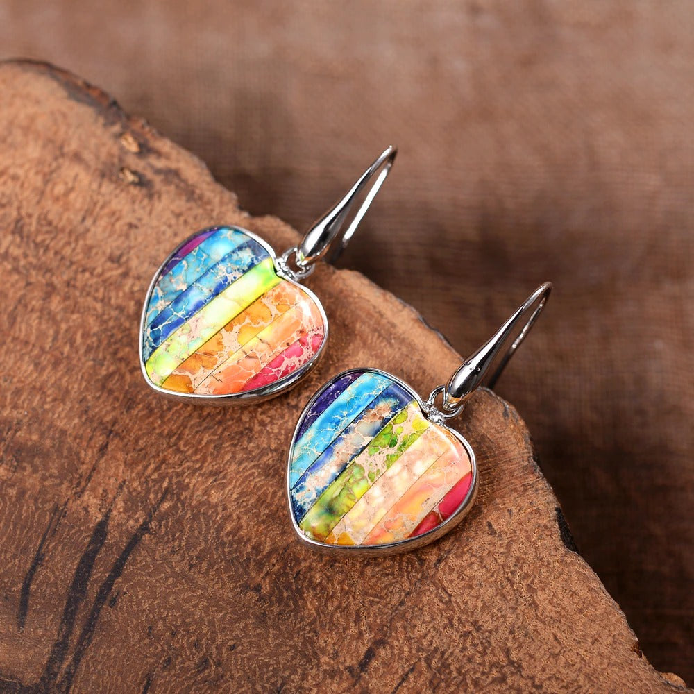 Imperial Jaspis Regenbogen Ohrringe