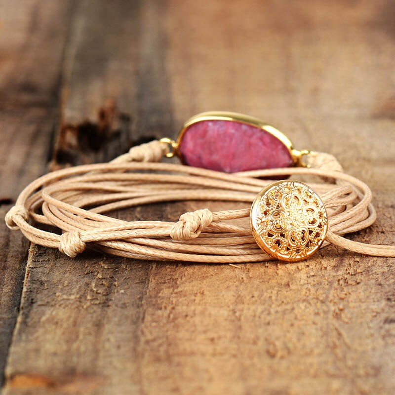 Rhodonit Wickelarmband