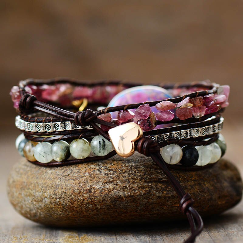 Lila Jaspis Wickelarmband