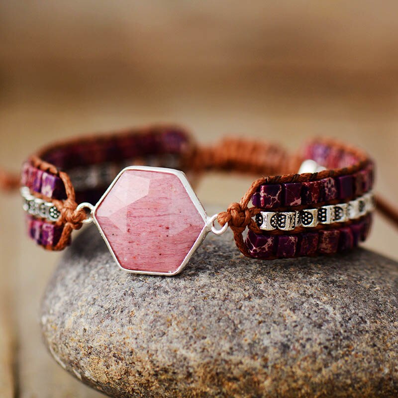 Rhodonit Sechseck Armband