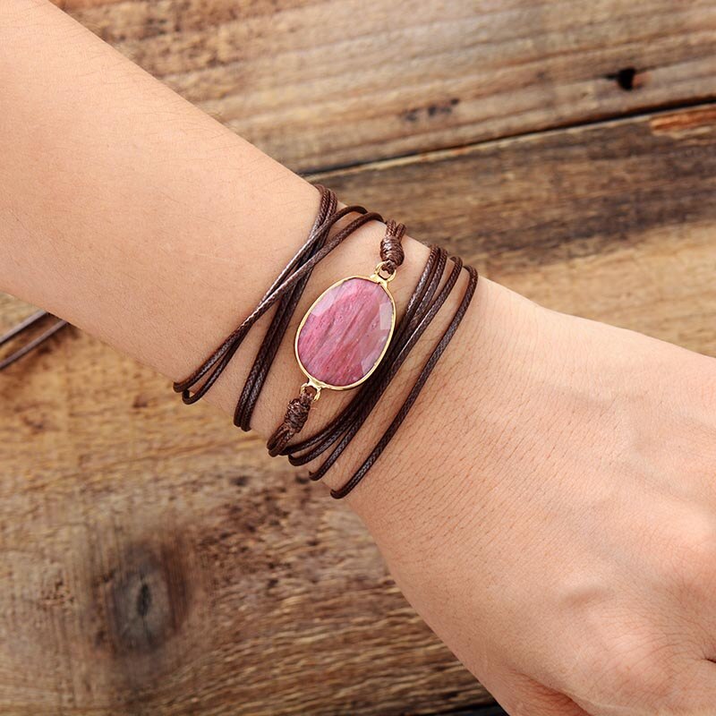 Rhodonit Wickelarmband