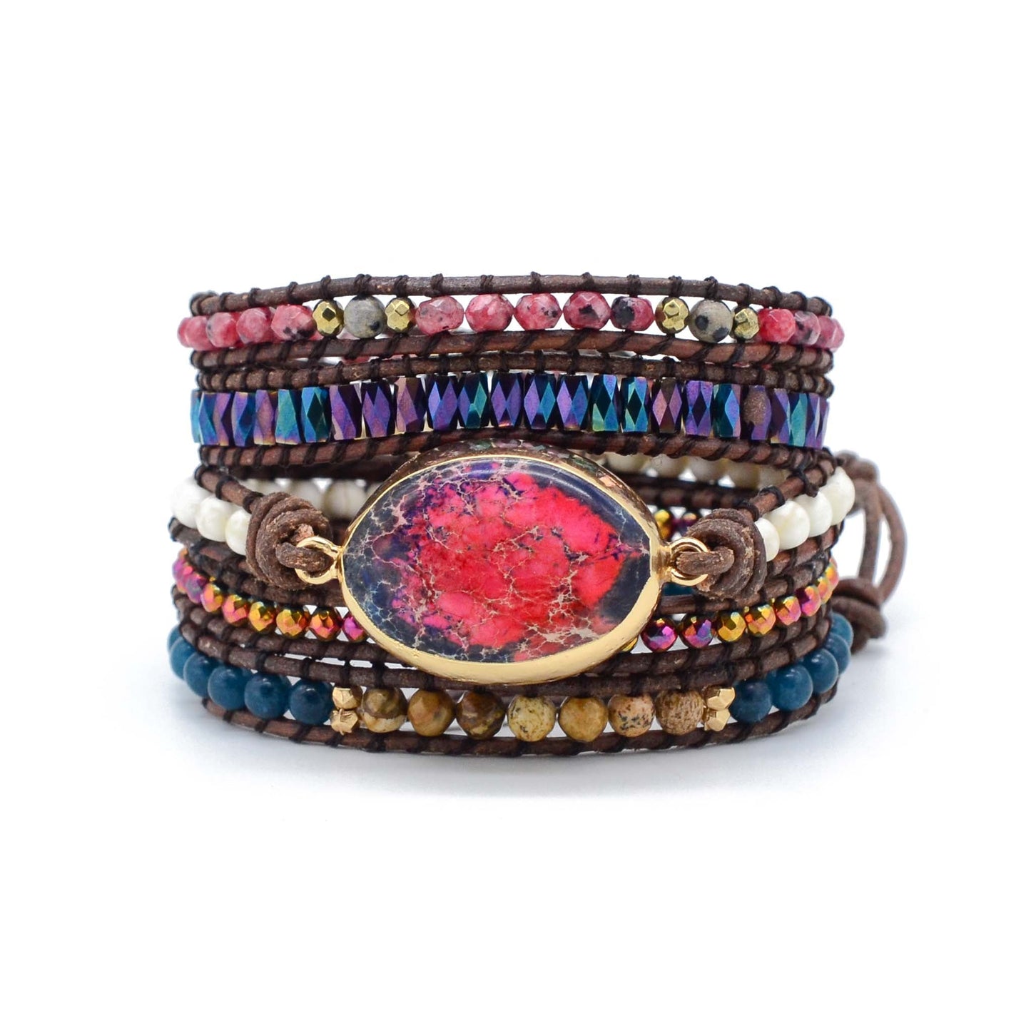 Wickelarmband aus Feuer-Imperial-Jaspis
