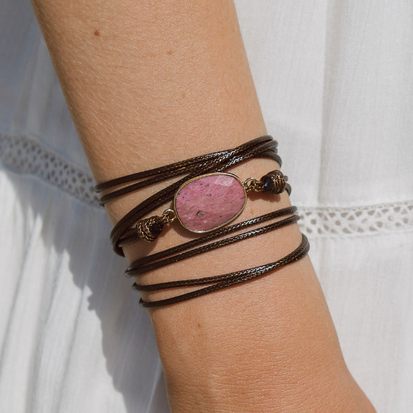 Rhodonit Wickelarmband