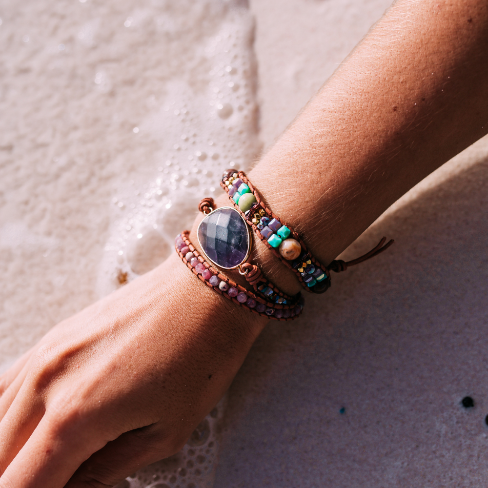 Amethyst & Lepidolith Armband