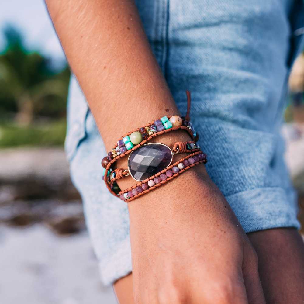 Amethyst & Lepidolith Armband