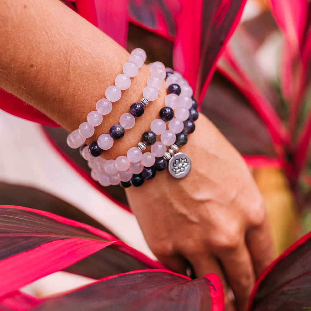 Rosenquarz & Amethyst Mala Gebet