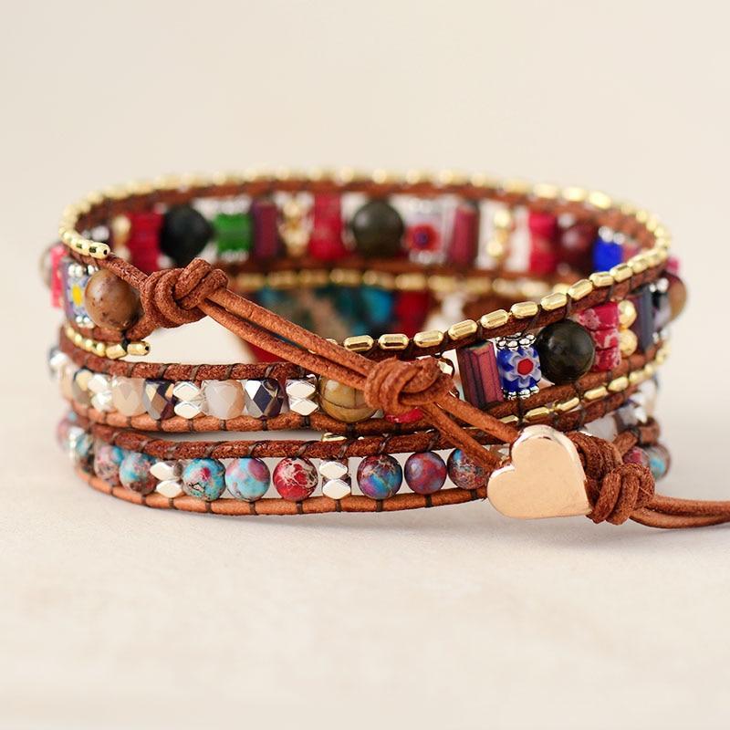 Jasper Love Protection Wrap Bracelet