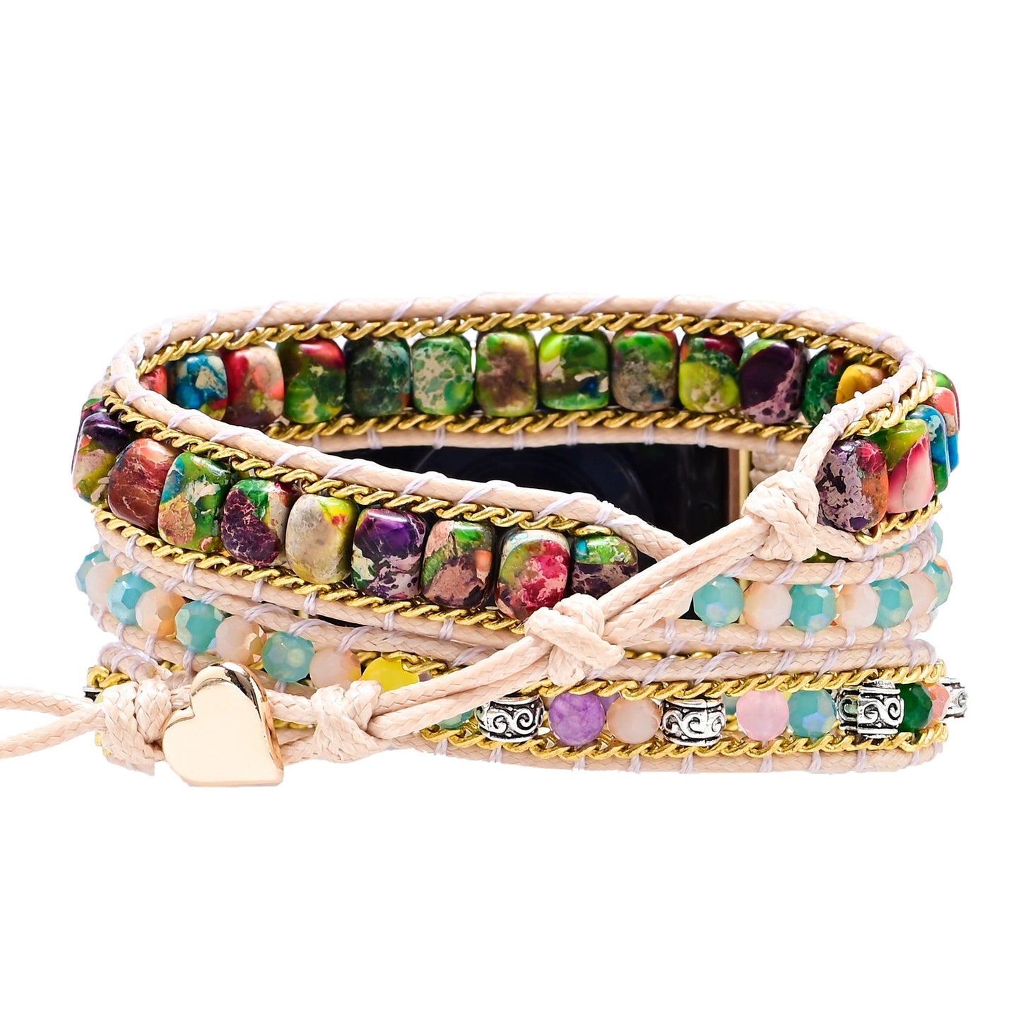 Mixed Colour Agate Apple Watch Strap