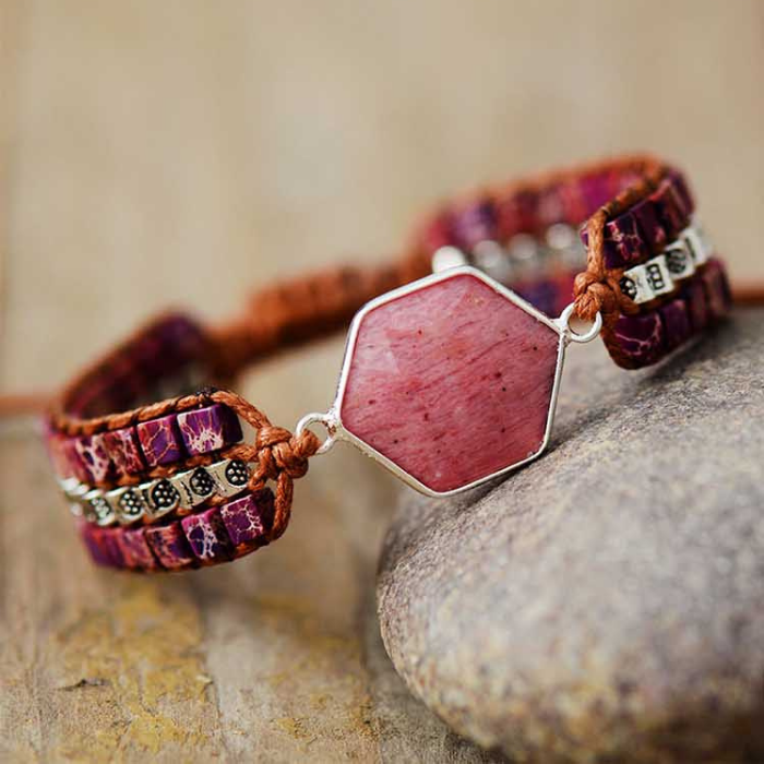 Rhodonit Sechseck Armband