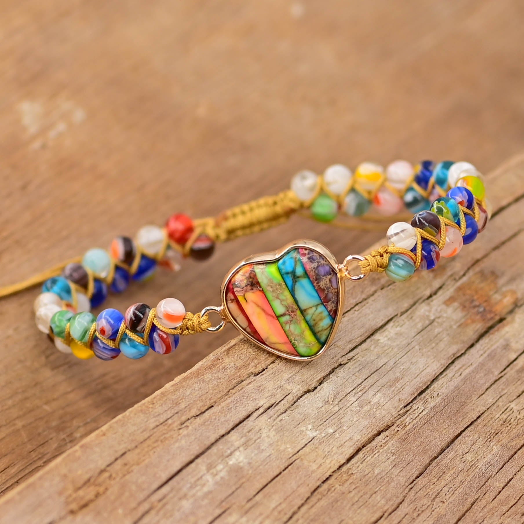 Jasper Chakra Heart Breacelet