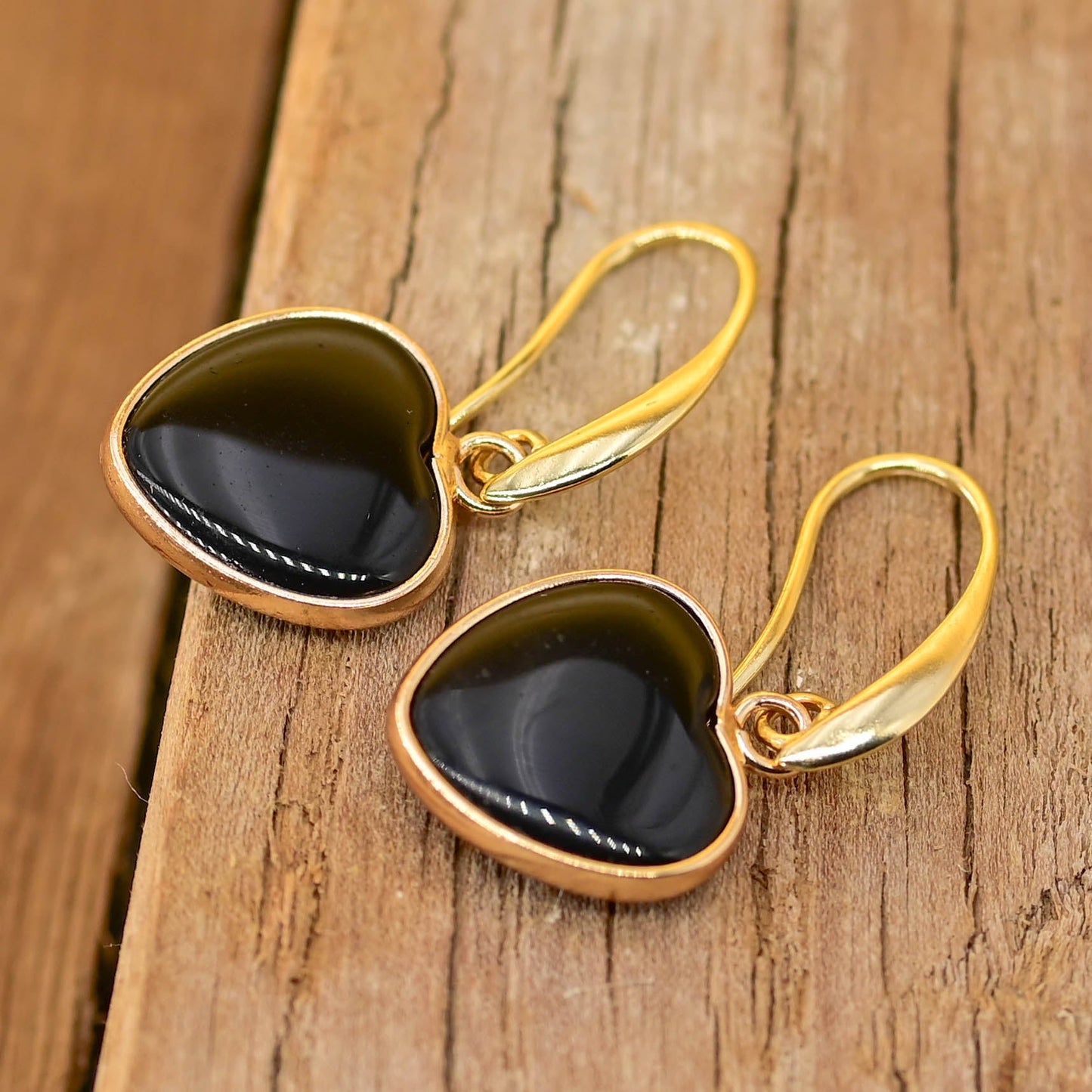 Onyx Love Dangle Hoops