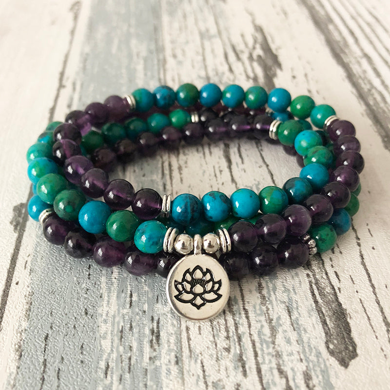 Amethyst Mala Perlenarmband