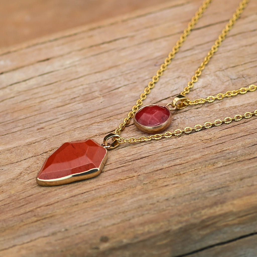Double Pendant Jasper Necklace