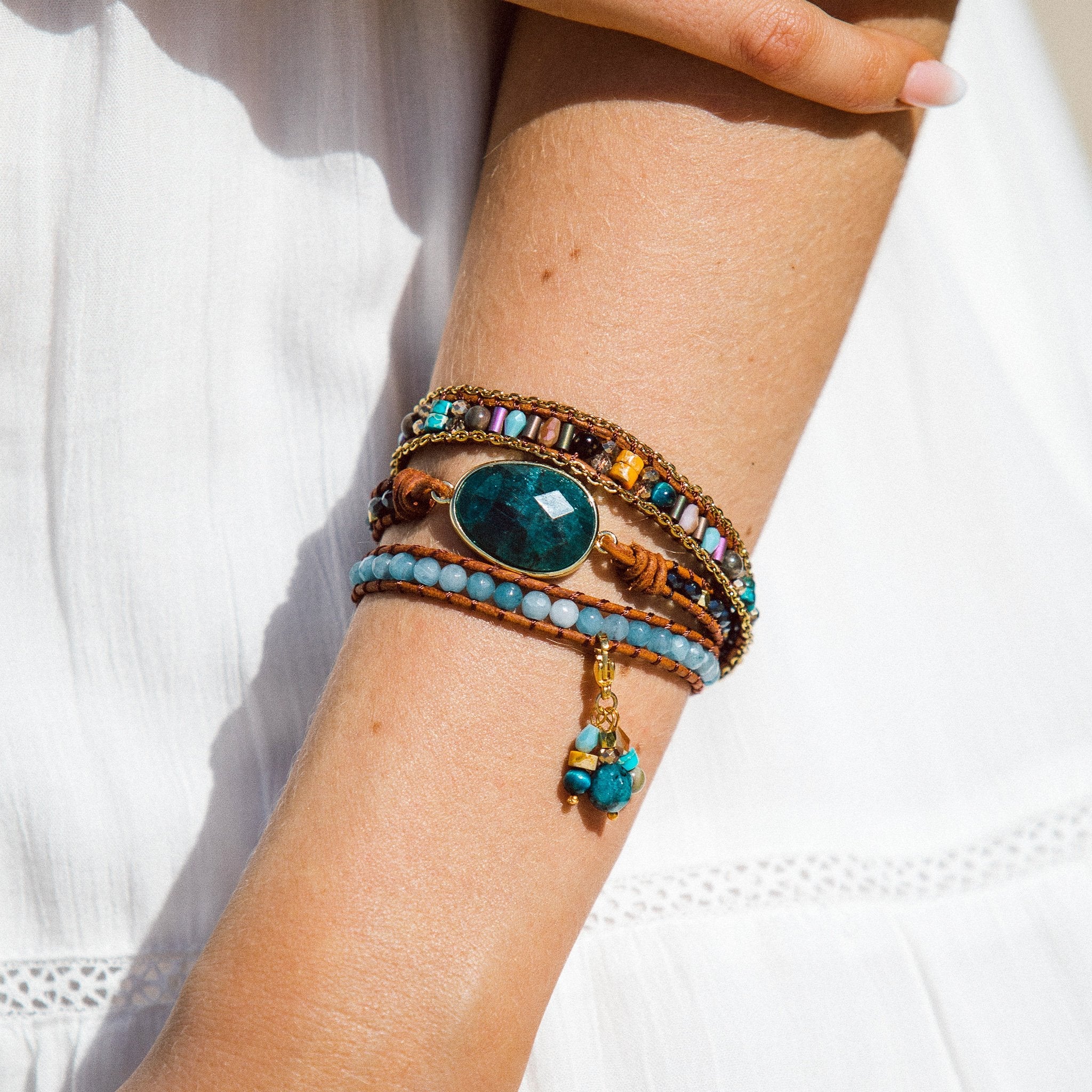 Blue Apatite Wrap Bracelet