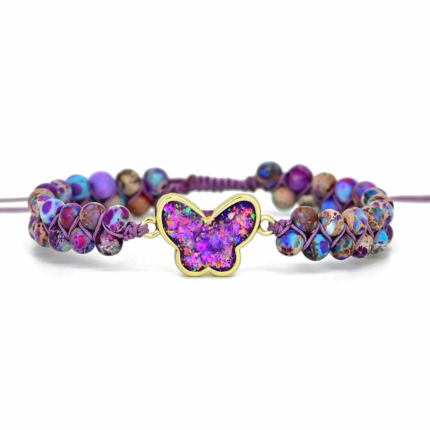 Druzy Purple Opal Butterfly Bracelet