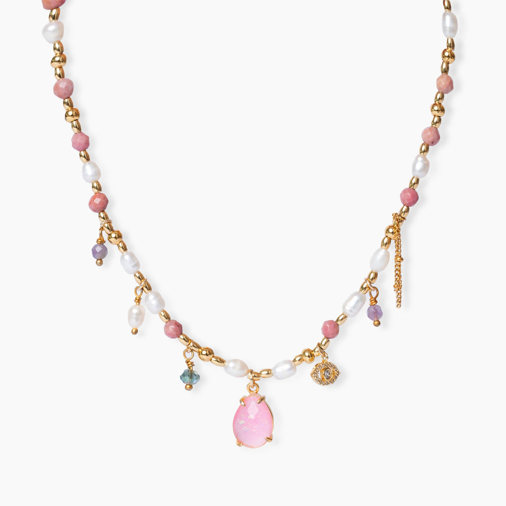 Rhodonite & Pearl Necklace