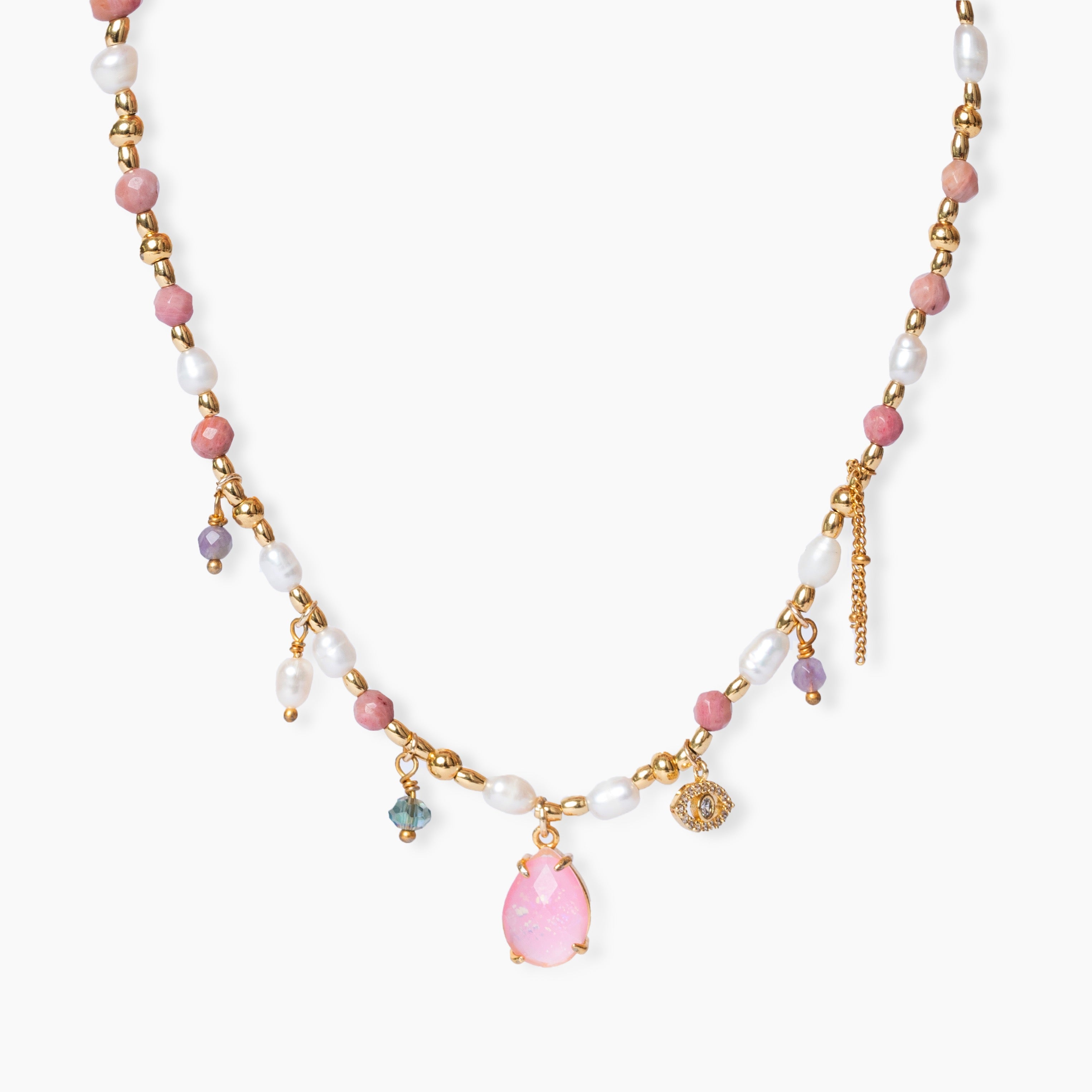 Rhodonite & Pearl Necklace