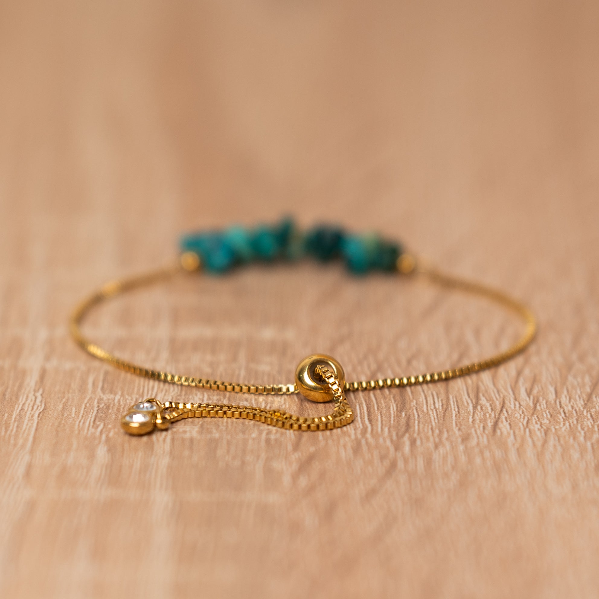 Turquoise Gold Cord Bracelet