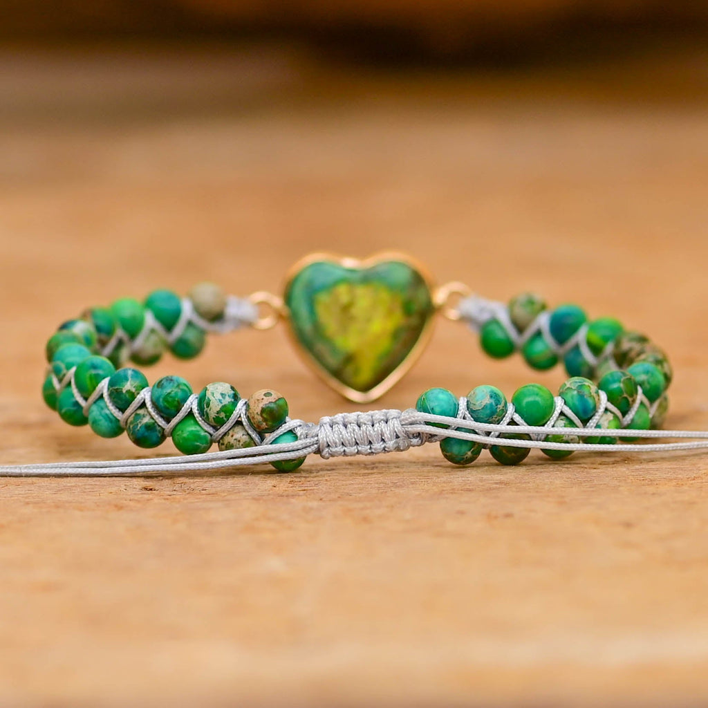 Green Jasper Love Bracelet