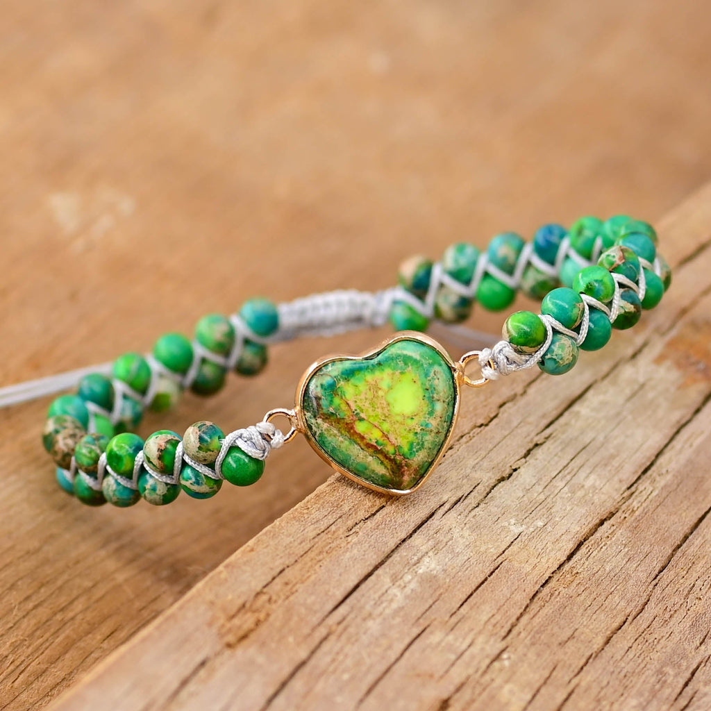 Green Jasper Love Bracelet