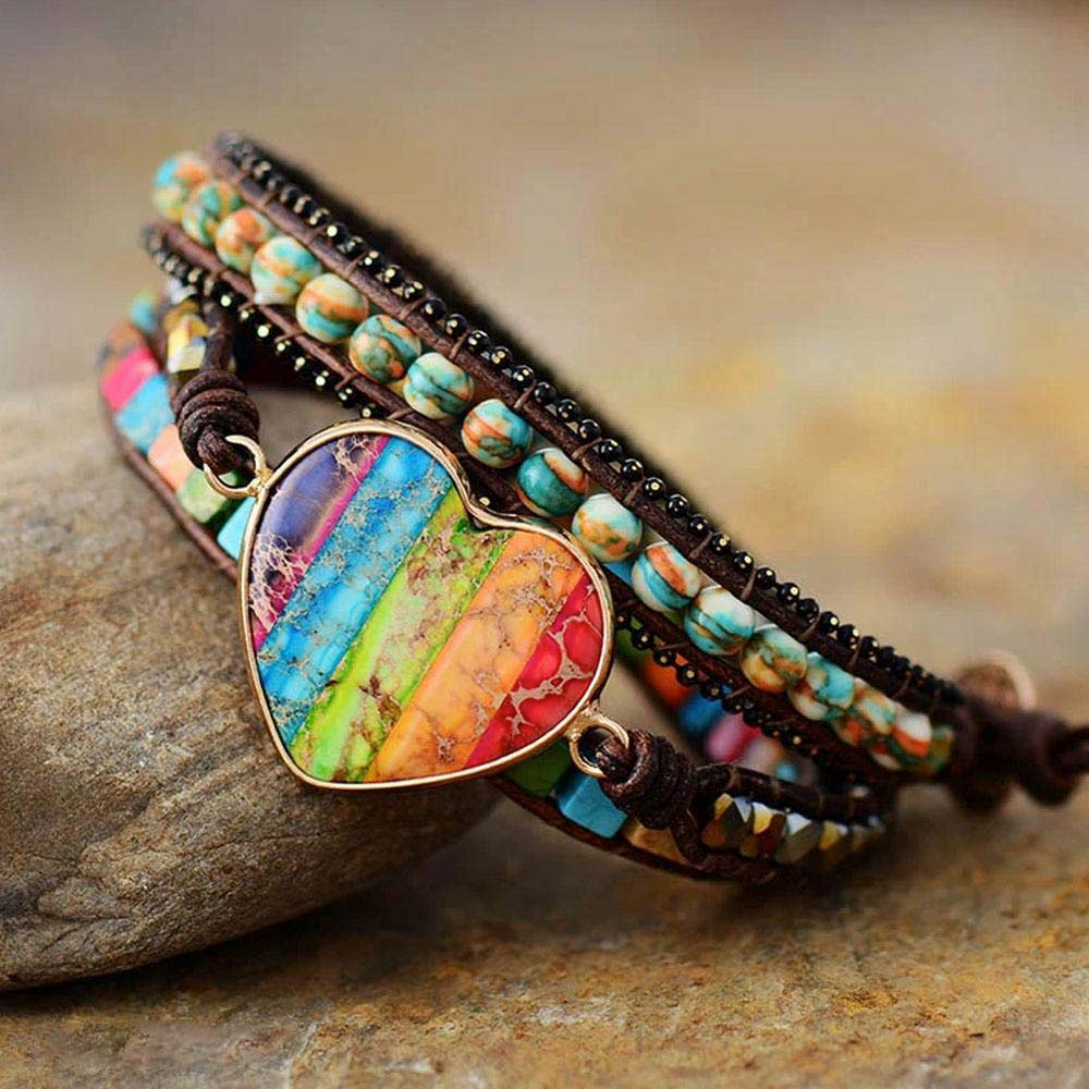 Jasper Love Protection Wrap Bracelet