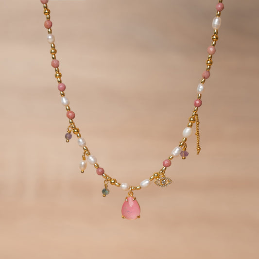 Rhodonite & Pearl Necklace