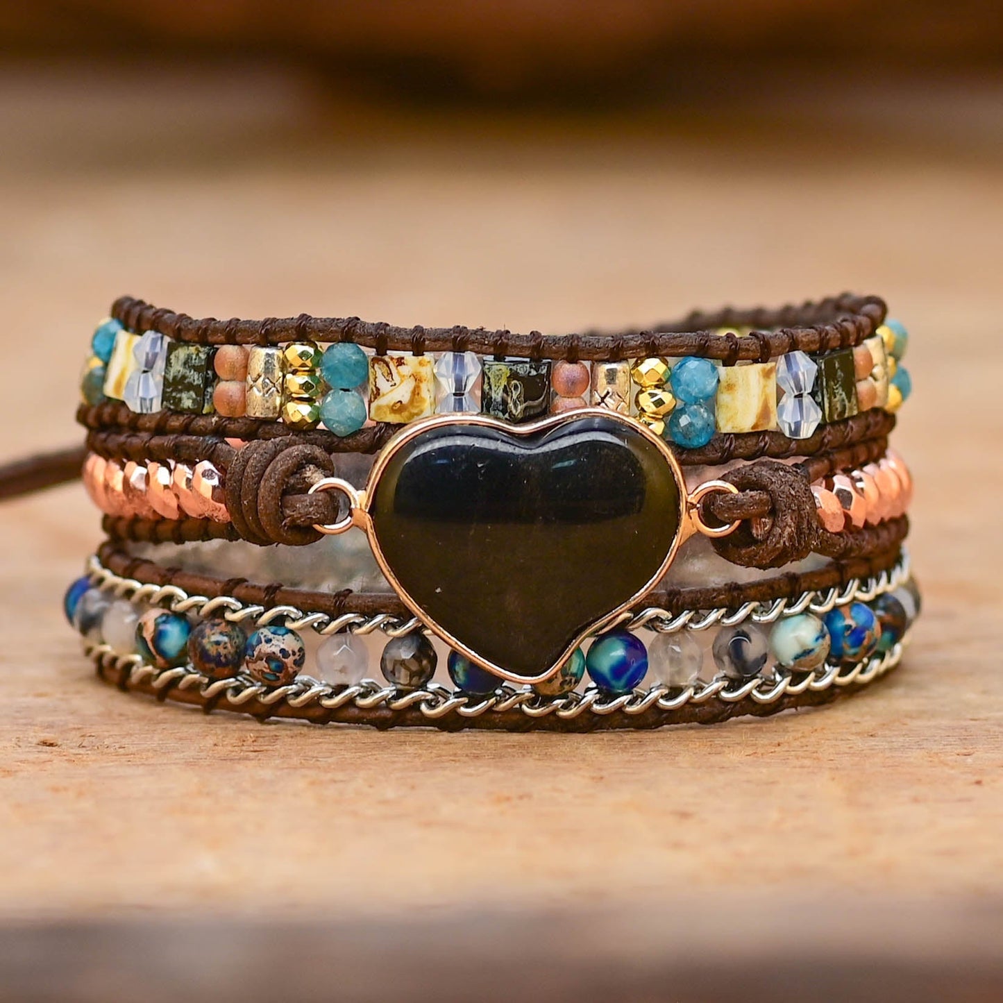 Natural Onyx Love Wrap Bracelet