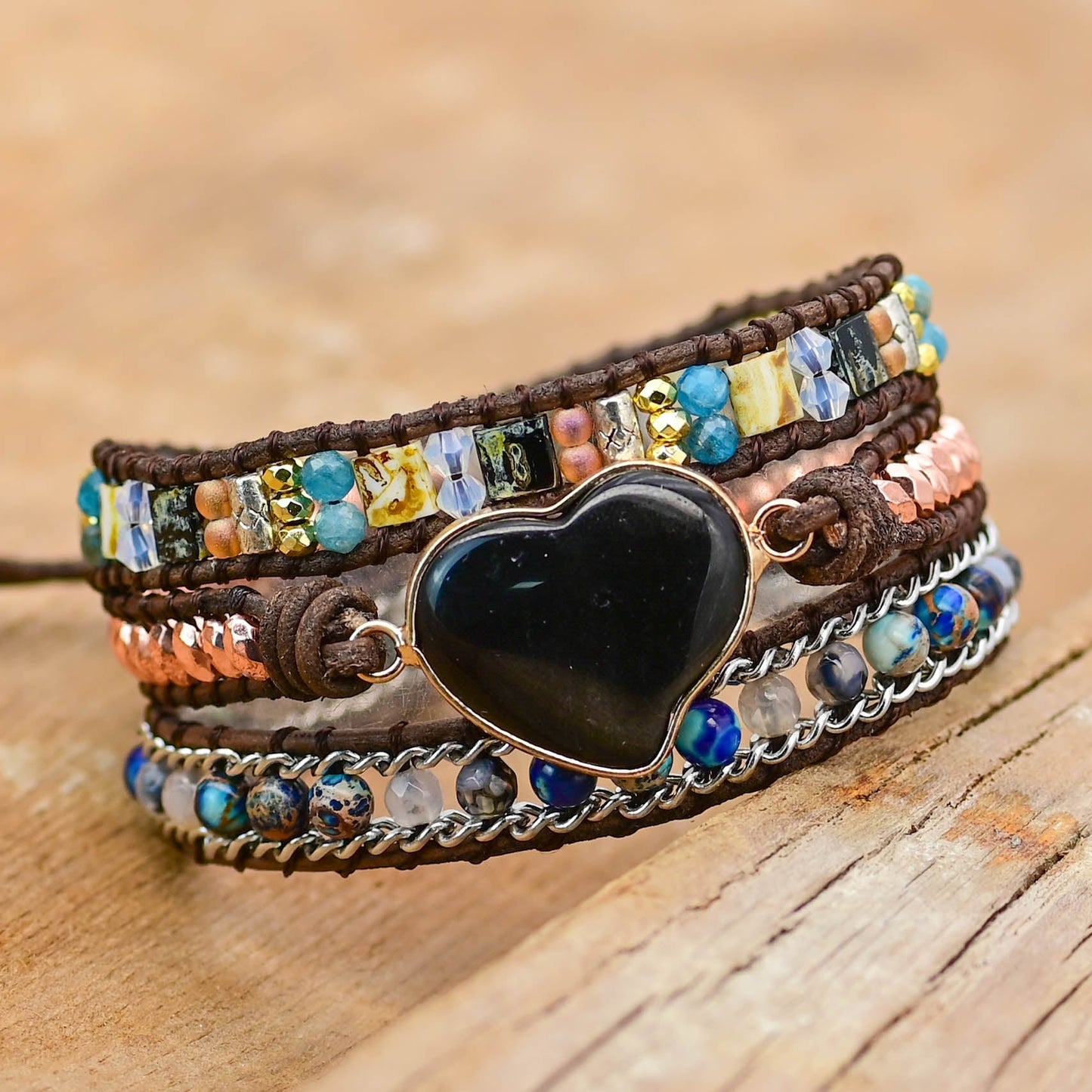 Natural Onyx Love Wrap Bracelet