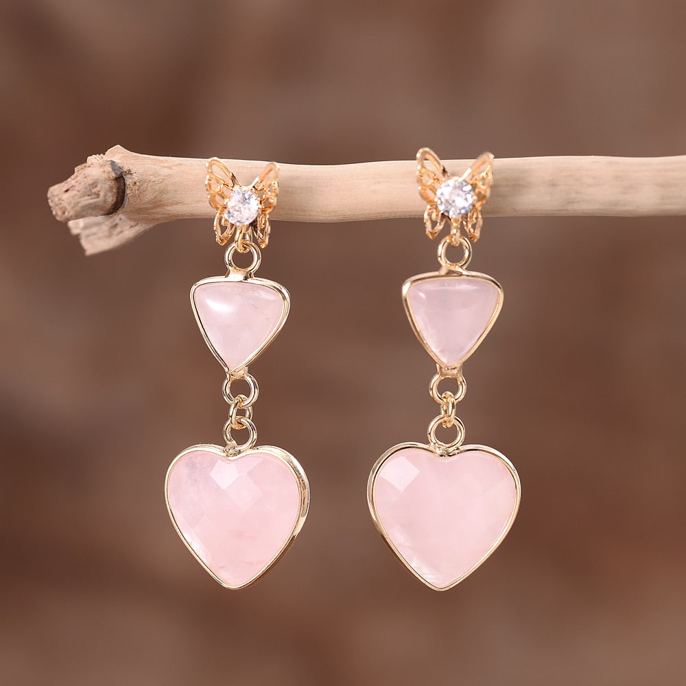 Rose Quartz Drop Earrings