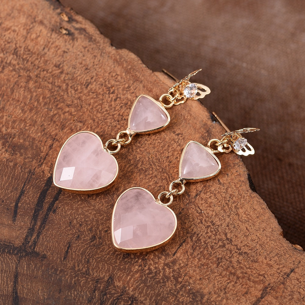 Rose Quartz Drop Earrings