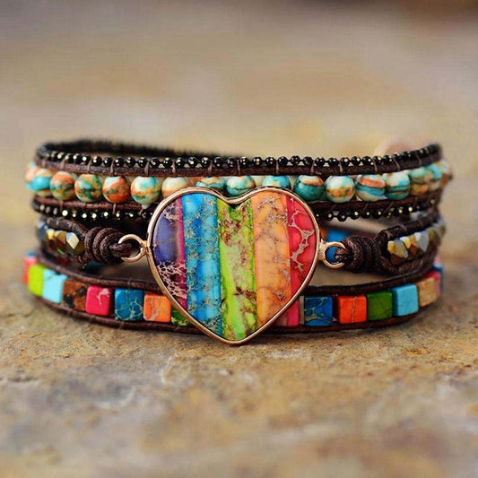 Jasper Love Protection Wrap Bracelet