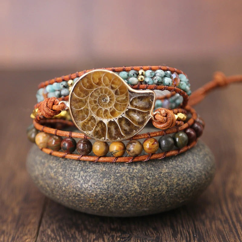 Ammonite fossil bracelet