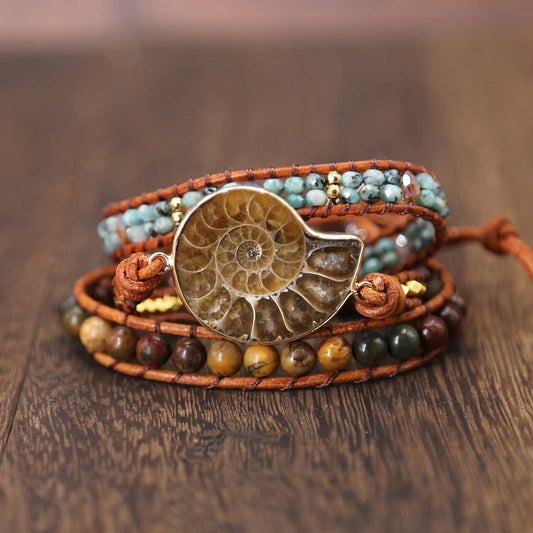 Ammonite fossil bracelet