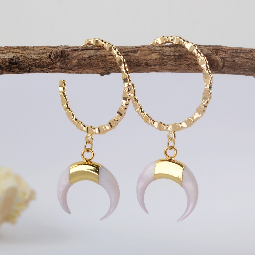 White Shell Drop Earrings