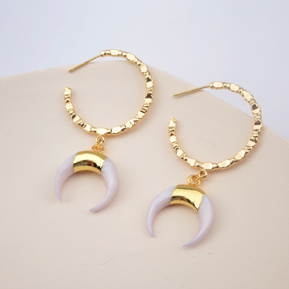 White Shell Drop Earrings