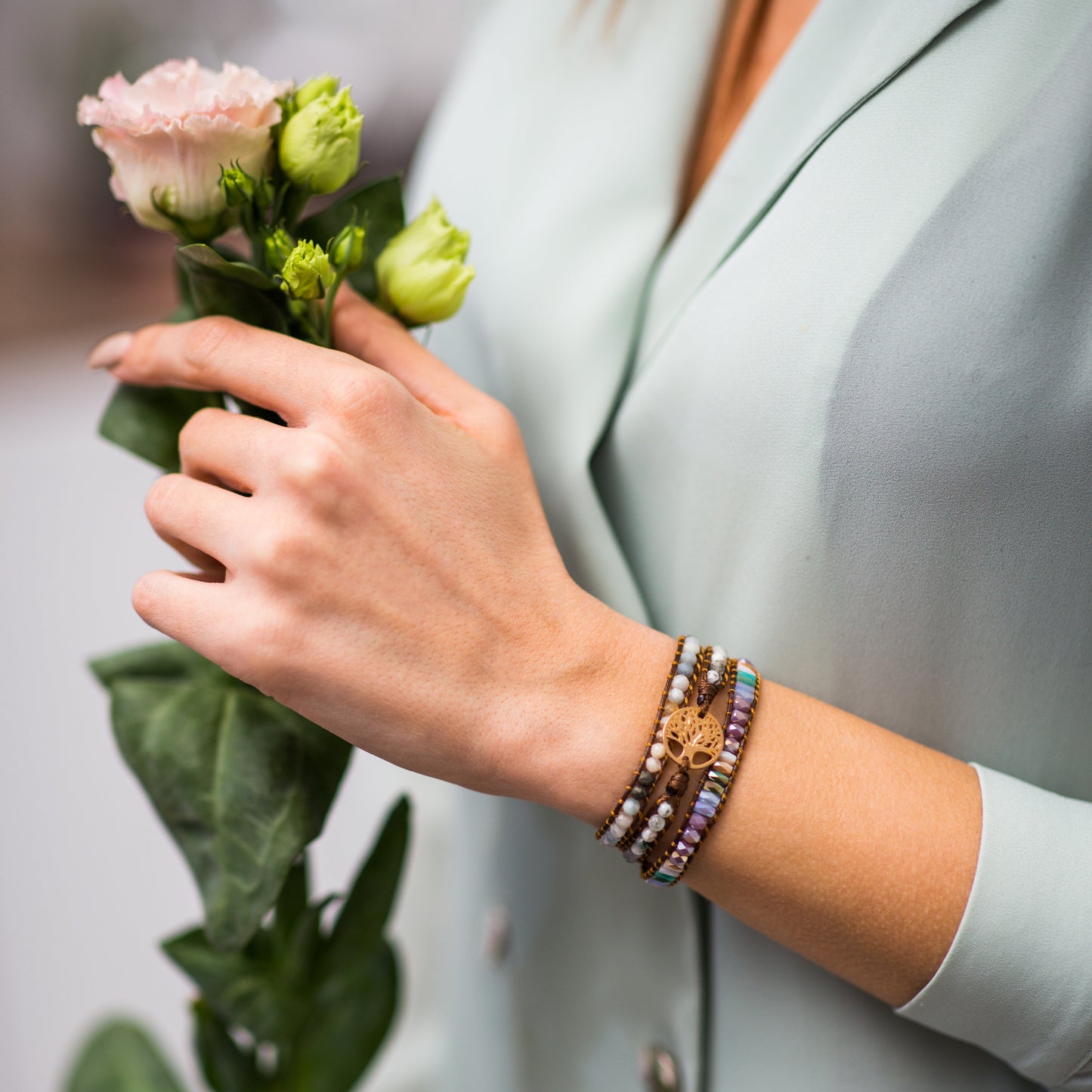 Jasper Tree of Life Bracelet