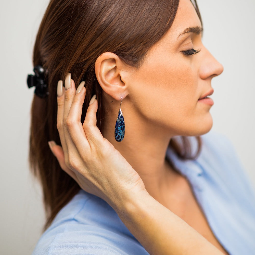 Blue Imperial Jasper Earrings